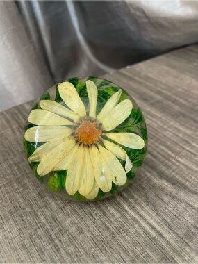 Vintage 60s N.E.O. Botanical Resin Night Light | Mid Century Real Wildflower